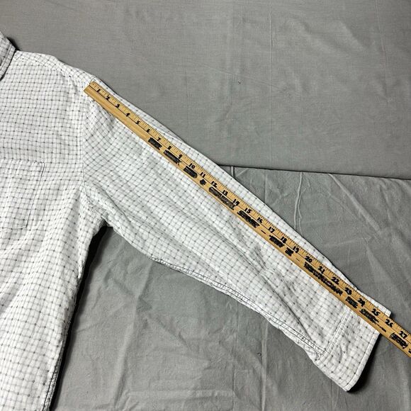 carbon 2 cobalt Shirt Men 2XL White Geometric Cotton Long Sleeve Button Up - Picture 5 of 11